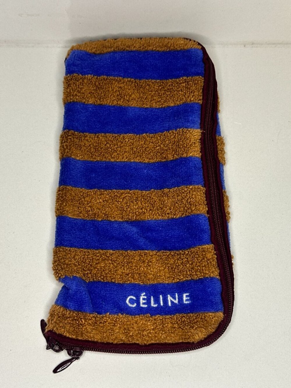 CELINE Japan Terry Towel Zip Pouch Ice Pack Cold Drink Cover